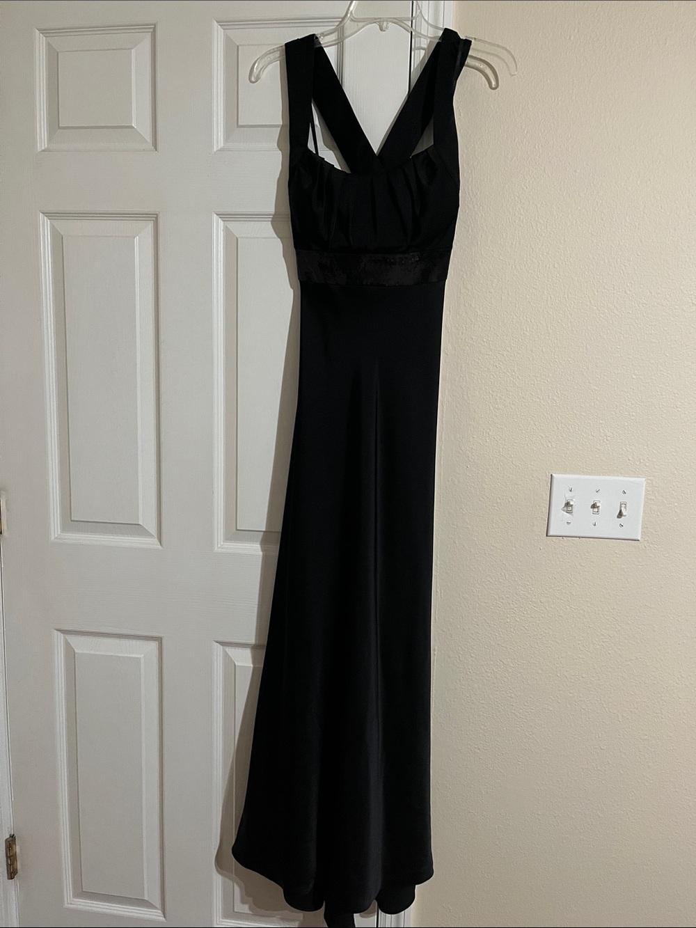 Calvin Klein Black Sleeveless Maxi Dress with Crossed Back Straps